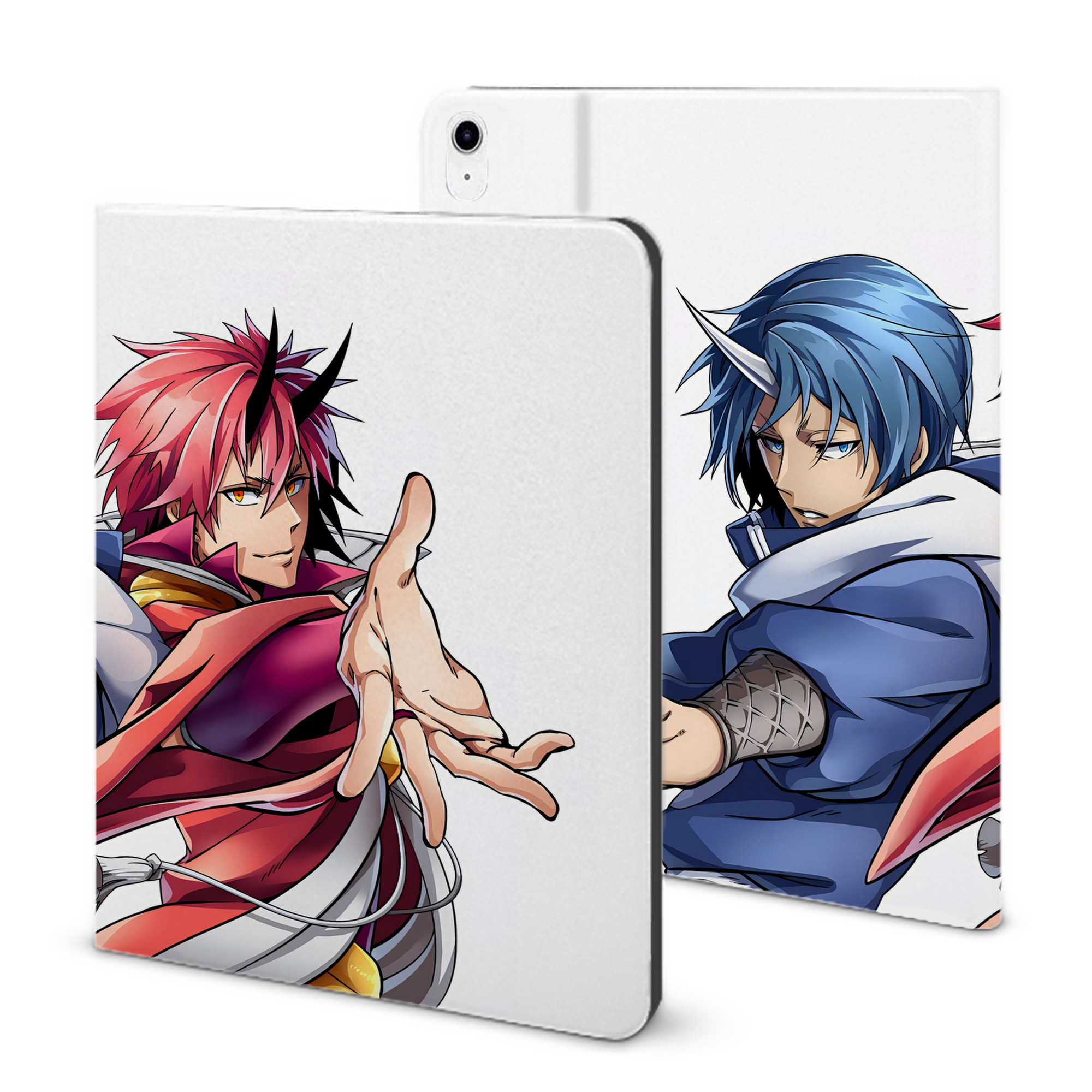 （画像用） 転スラ Regarding Reincarnated to Slime IPad ケース ブック型 PUレザー TPU 耐衝撃 軽量 薄型 ペン収納なし 全面保護 IPad 各モデル対応